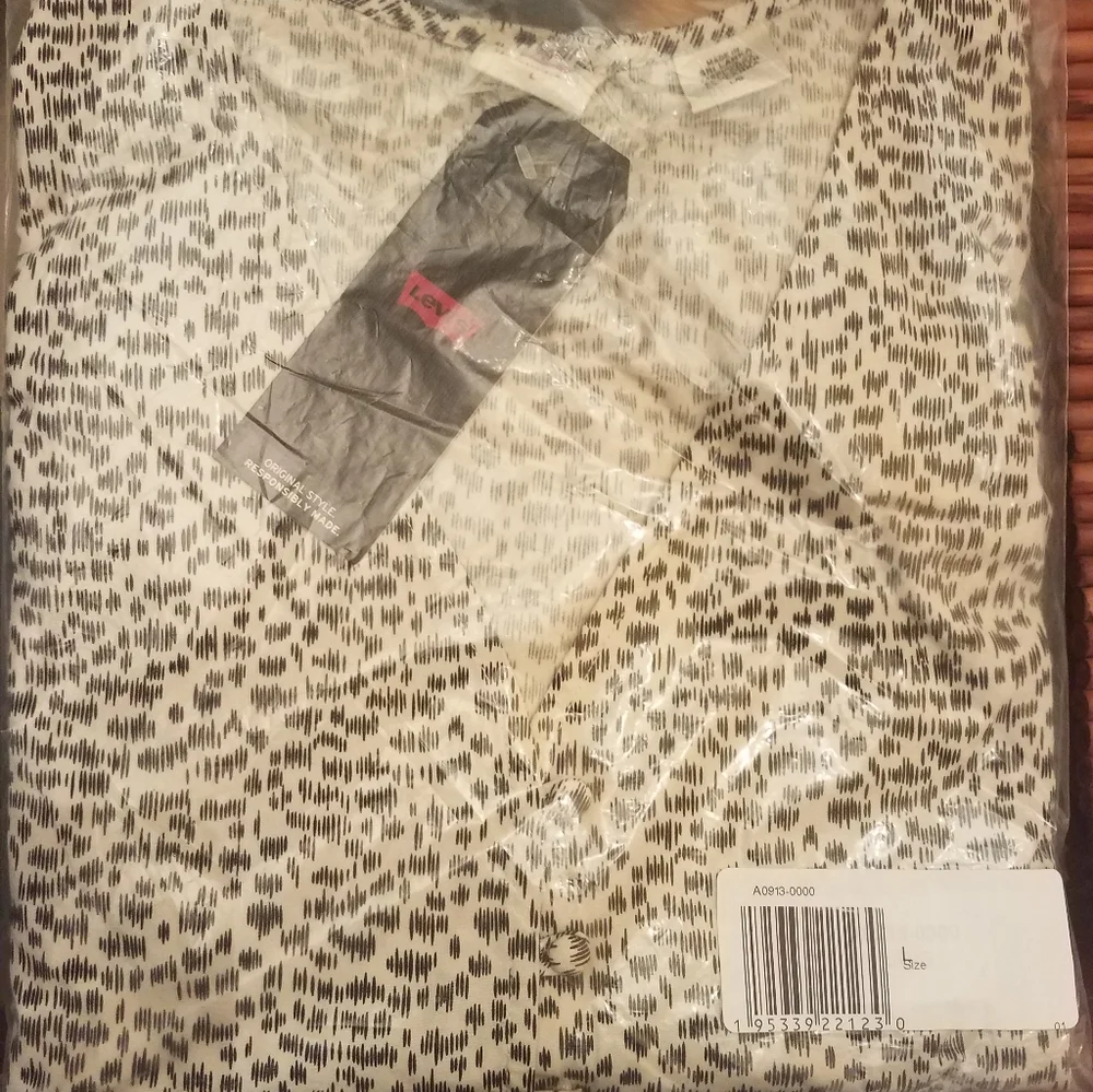 NWT Levi's Teegan Notch Print Cotton Blouse Sz L & XL - Picture 3 of 9